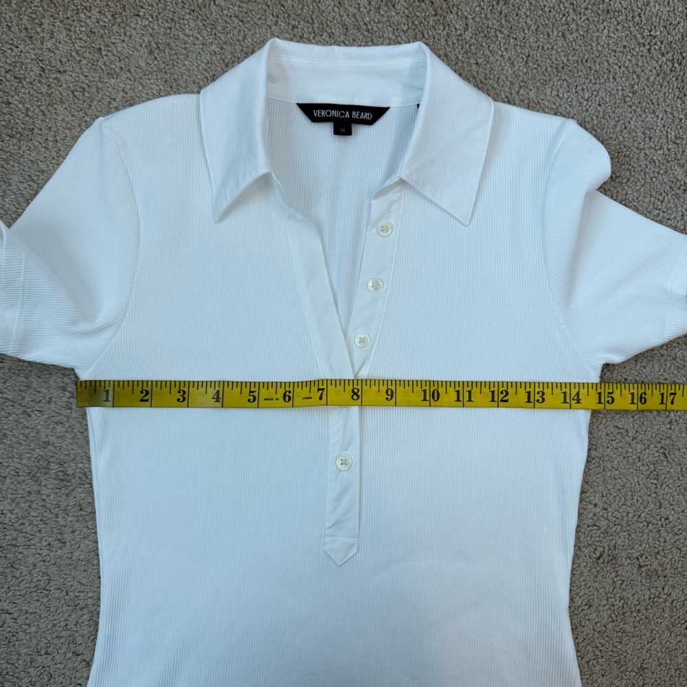 Veronica Beard Kearney Short Sleeve Polo‎ White XS - Picture 8 of 9